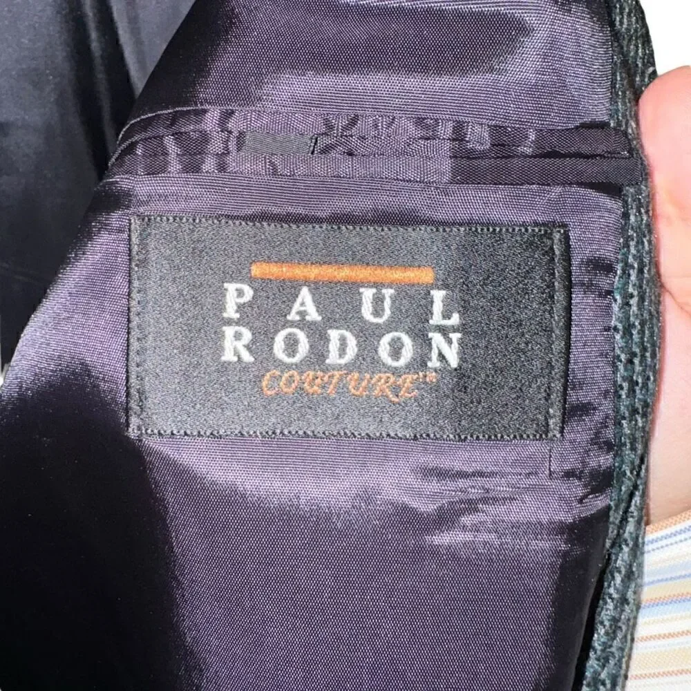 80s Paul Rodon Teal Silk Blend Made in USA Sportcoat 42R
